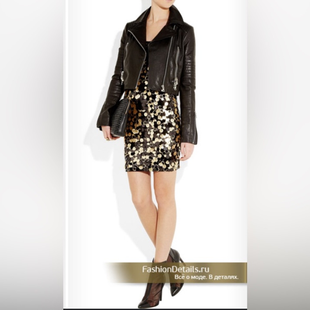 MICHAEL KORS paillettes black and gold sequin jersey mini dress - Picture 3 of 5